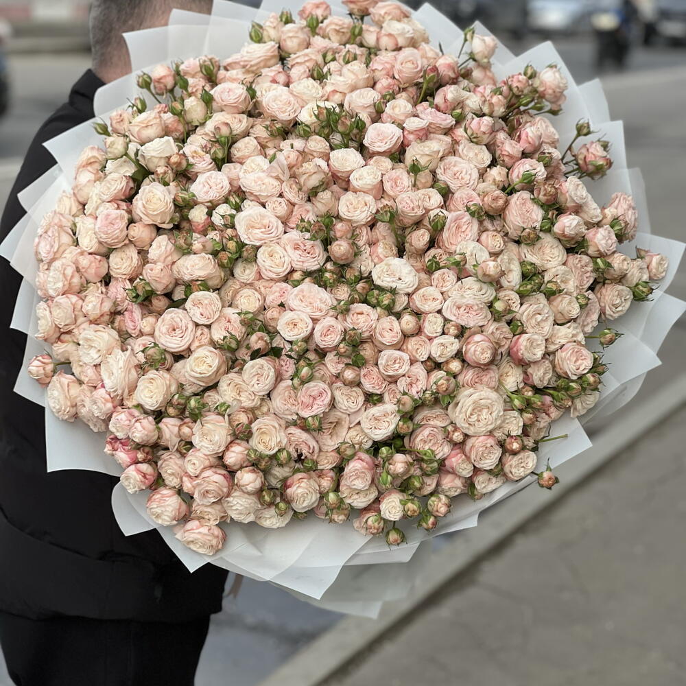 🌹БУКЕТ ИЗ 101 КУСТОВОЙ ПИОНОВИДНОЙ РОЗЫ🌹