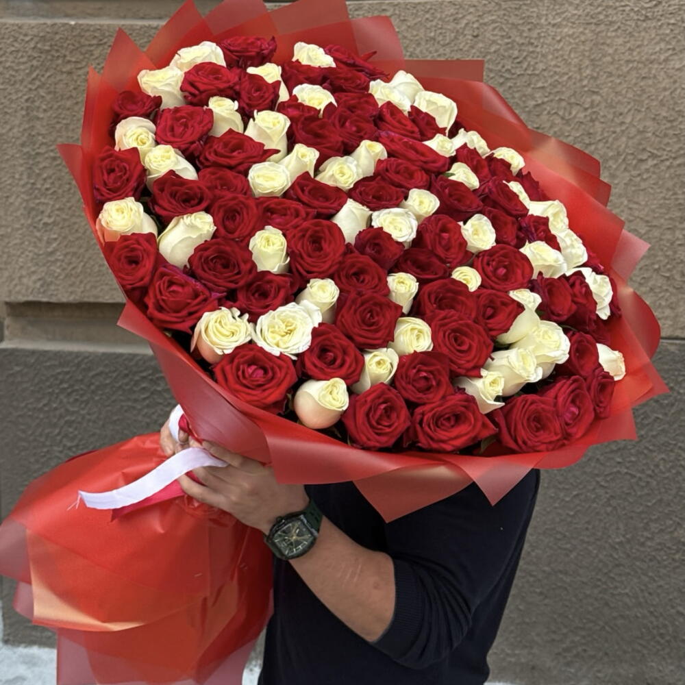 🌹ШИКАРНЫЙ БУКЕТ ИЗ 101 РОЗЫ МИКС🌹