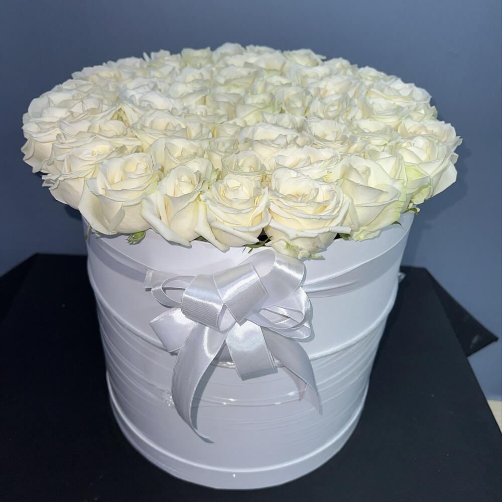 🌹51 БЕЛАЯ РОЗА АВАЛАНЖ В КОРОБКЕ🌹