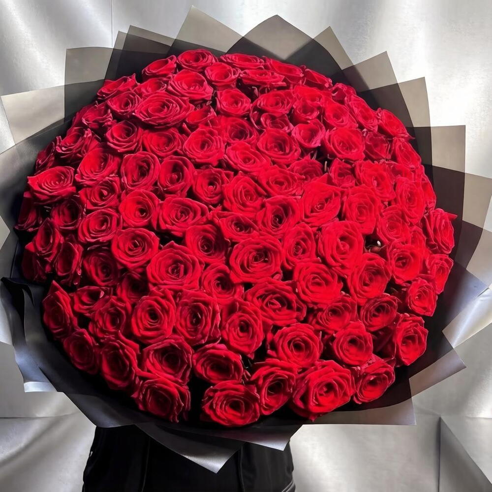 🌹ВЕЛИКОЛЕПИЕ ЛЮБВИ ИЗ 101 КРУПНОЙ КРАСНОЙ РОЗЫ🌹