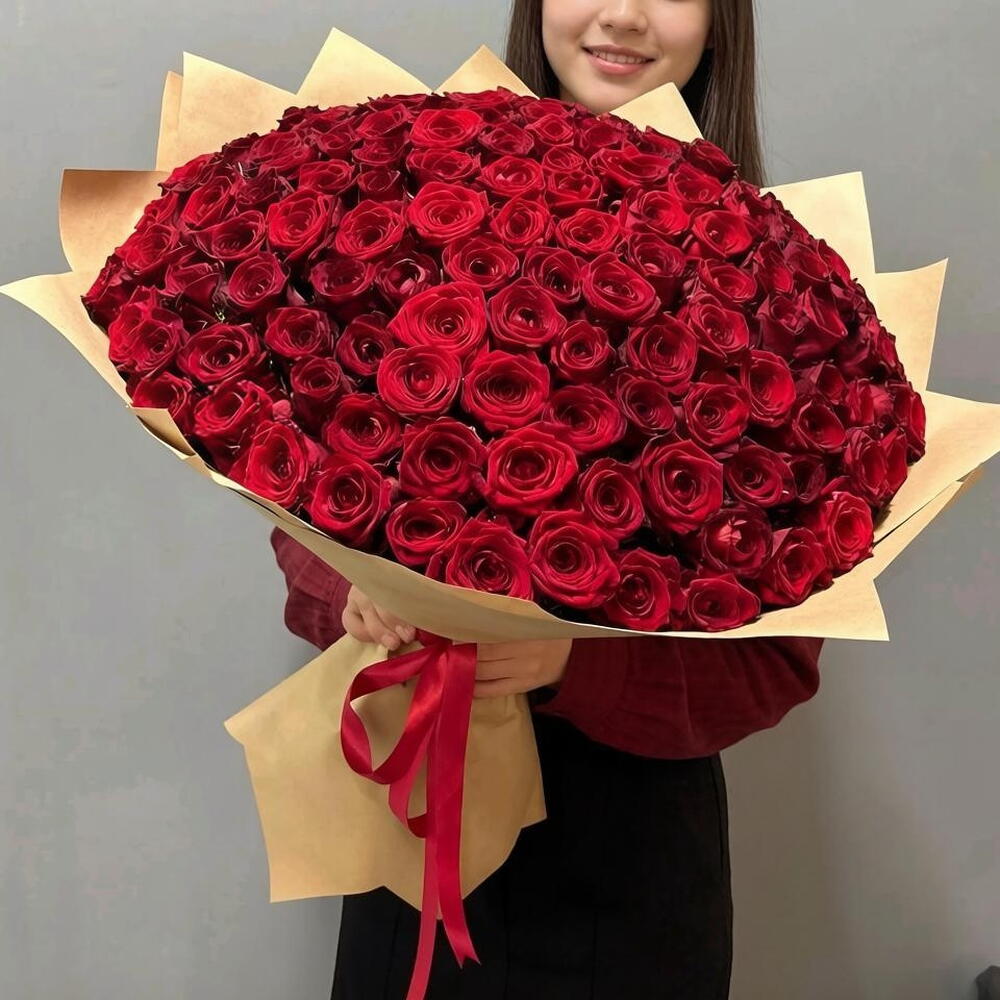 🌹ВАУУУ ИЗ 151 КРУПНОЙ КРАСНОЙ РОЗЫ🌹